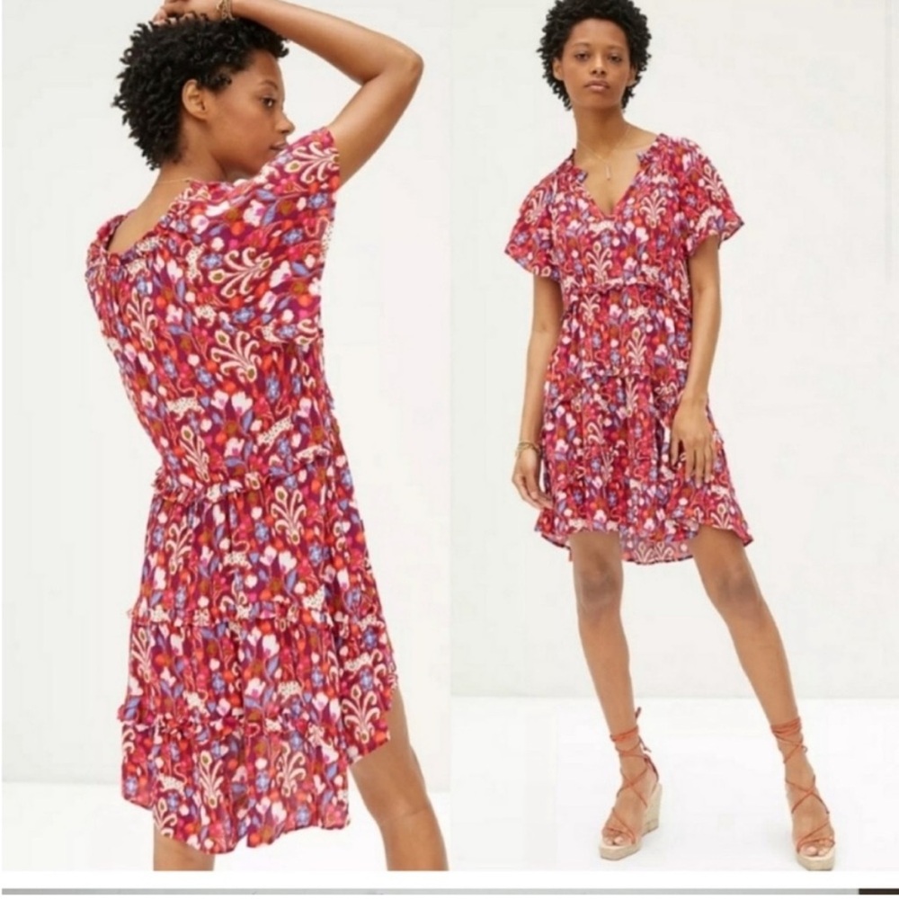 Anthropologie; Robin tiered mini dress size XSmall